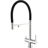Dripio Keukenmengkraan, 3-in-1, messing, 360° draaibaar, dubbele hendel, voor drinkwater