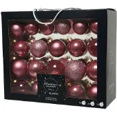 Décoris Kerstballen set 42-delig | glas | donkerroze | diverse maten
