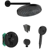 SANITINO - Doucheset met inbouwkraan en inbouwdeel hansgrohe, accessoires kielle, mat zwart SANI21HHK400