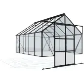 Vitavia kas "Cassandra 8300", zwart, 8,3 m², zonder funderingsmuur, 3 mm gehard glas