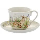 Marco polo Porseleinen Paas mok met schotel 400ml - Pastel Zwijntje