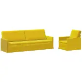 vidaXL - Bankstel - 2 - pcs - Geel - fluweel