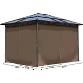 Selius Zijpanelen set voor hardtop paviljoen 3x3,6m met ritssluiting