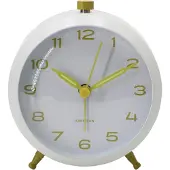 Karlsson Wekker Button Retro White Citrine Yellow
