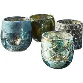 Loberon Windlicht set van 4 Marine
