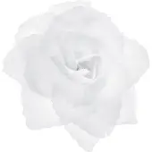 Party Deco trouwauto bloemen - Bruiloft - wit - rozen -24x stuks - 9 cm - just married - Feestdecoratievoorwerp