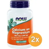 Now 2x Calcium 500 mg en magnesium 250 mg (100 tabletten)
