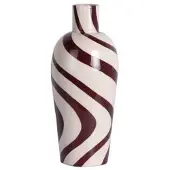 Present Time vaas Dublin Swirl 13x5x30 cm - burgundy rood/wit