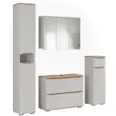 Vicco Badkamermeubelset Ruben, Wit/Artisanaal eiken, Set van 4 stuks