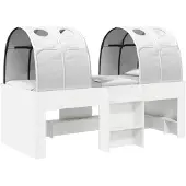 vidaXL Bed met Tunnel 3 st Wit Bewerkt hout
