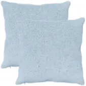 vidaXL Kussensloop 2 st HEERLEN Lichtblauw 65 x 65 cm Nep Konijnenbont