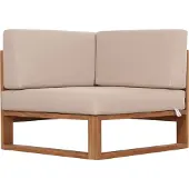 Lestix International Hoekbank, teak hout, Molveno, massief hout, weerbestendig + zitkussen