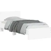 vidaXL Bedframe met hoofdeinde, wit, 75x190 cm, houtvezel