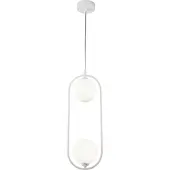 Maytoni Hanglamp RING Wit, met bolletjes, LED, 2 lampen, metaal/glas, fitting G9, 25W