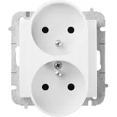 Elektro-Plast Wandcontactdoos Nasielsk, 2x2P+T, modulaire inbouwdoos, wit, model 4143-10