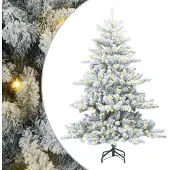 vidaXL Kunstmatige Hinged Kerstboom Wit 150 cm PVC en Staal