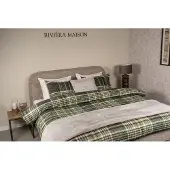 Rivièra Maison Dekbedovertrek Elliot Green Flanel-140 x 200 / 220 cm | 1-Persoons