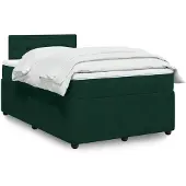 vidaXL Boxspring met matras fluweel donkergroen 120x190 cm