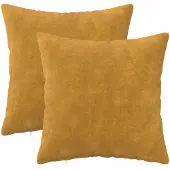 vidaXL Kussensloop 2 st HEERLEN Geel 35 x 35 cm Microfiber Fleece