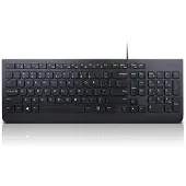 Lenovo Essential, Volledige grootte (100%), Bekabeld, USB, Membraan toetsen, QWERTY-indeling, Zwart