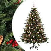 vidaXL Kunstkerstboom met kerstbal 240 cm 300 LED's Warmwit