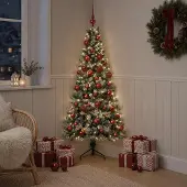 vidaXL Kunstkerstboom met kerstbal 120 cm 150 LED's Warmwit