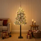 vidaXL Kunstkerstboom met scharnieren en kerstballen 120 cm 150 LED's