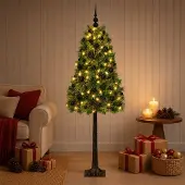 vidaXL Kunstkerstboom met scharnieren en kerstballen 120 cm 150 LED's