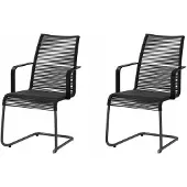 IKEA 2x VÄSMAN Tuinstoel met Armleuningen - Zwart