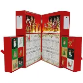 OEM Kerstadventskalender van hout, LED-dorp, met 24 lades