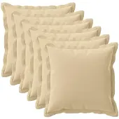 vidaXL Kussensloop 6 st HOUTEN Beige 70 x 70 cm Polyester