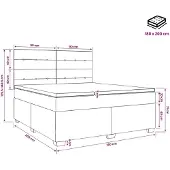 vidaXL Boxspringbed met matras Lichtgrijs 180 x 200 cm Stof