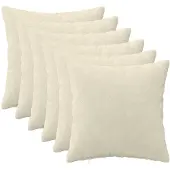 vidaXL Kussensloop 6 st HEERLEN Crèmekleurig 50 x 50 cm