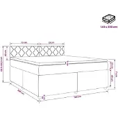 vidaXL Boxspringbed met matras en hoofdbord, blauw, 140 x 200 cm, fluweel