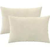 vidaXL Kussensloop 2 st HEERLEN Crèmekleurig 40 x 60 cm