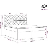 vidaXL Boxspringbed met matras Donkergrijs 140 x 190 cm Fluweel