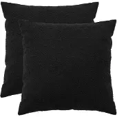 vidaXL Kussensloop 2 st HEERLEN Zwart 65 x 65 cm Bouclé