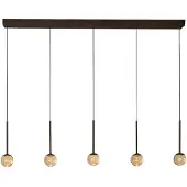 Lucide CALINA - Hanglamp - LED Dimb. - CCT - 5x8,2W 2200K/3300K - Met vervangbare LED-module - Koffie - Premium