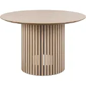 Ebuy24 Eettafel Klevik Eikenfineer Wit Ø120x75cm - Living