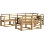 vidaXL Buiten bank set 7 st Wit Massief Acacia Hout