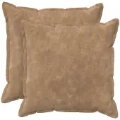 vidaXL Kussensloop 2 st HOUTEN Taupe 55 x 55 cm Microfiber Fleece