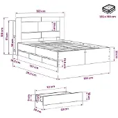 vidaXL Bedframe met opbergruimte en hoofdbord Artisanaal eiken