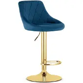 Leobert Barkruk - - Kast - Marineblauw fluweel / Goudkleurige voet
