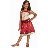 Disguise DISNEY - MOANA 2, Kostuum Jurk Moana/Vaiana Classic, Maat M (7-8 jaar), Meisjes