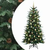 vidaXL Kunstmatige Hinged Kerstboom 120 cm 150 LED's Warmwit PE & PVC