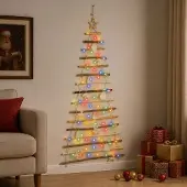 vidaXL Hangende Kerstboom 150 cm 80 LED's Meerkleurig