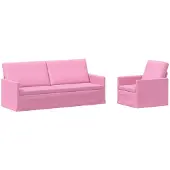 vidaXL Bankstel 2 pcs Roze Stof