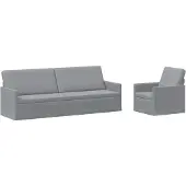 vidaXL Bankstel 2 pcs Lichtgrijs Stof