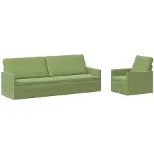 vidaXL Bankstel 2 pcs Lichtgroen fluweel