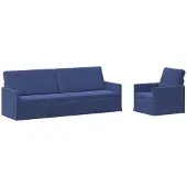 vidaXL Bankstel 2 pcs Politieblauw fluweel